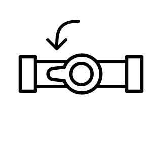 Gas valve with left arrow icon